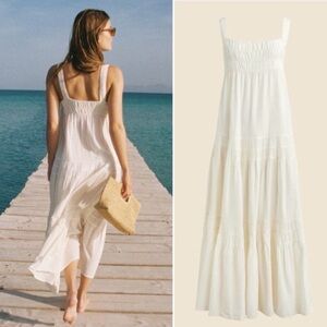 J. Crew Airy Tiered Maxi Dress - NWT - Cream - S